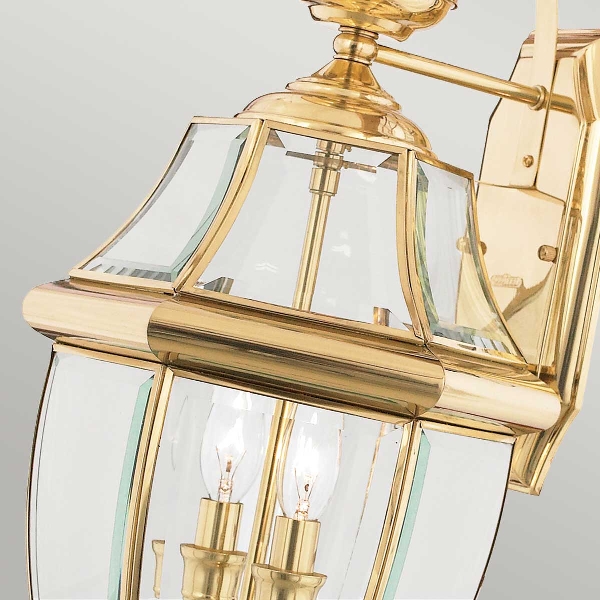 Newbury 2 Light Large Wall Lantern - Lacquered Polished Brass der Firma Elstead