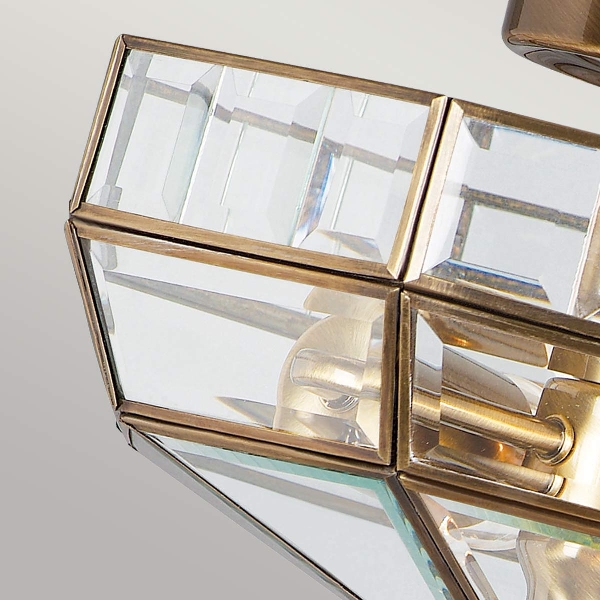 Old Park 2 Light Semi-Flush - Antique Brass der Firma Elstead