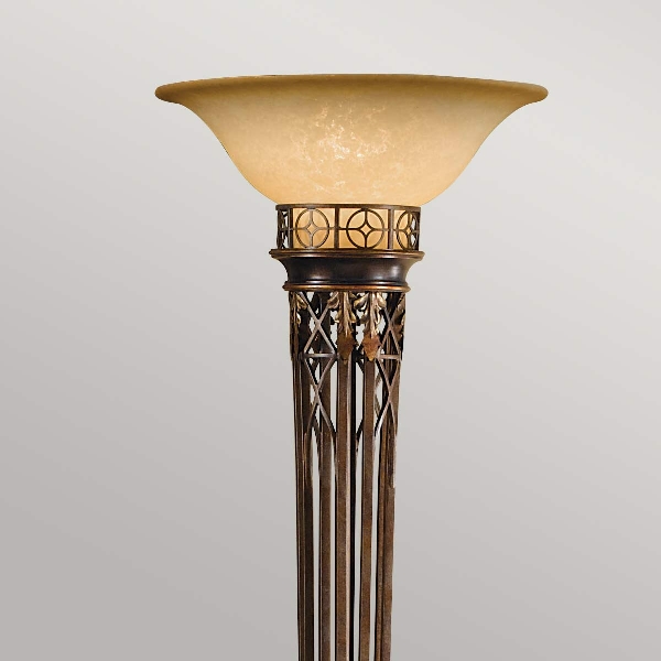 Opera 1 Licht Taschenlampe - Firenze Gold mit Bernstein Schatten der Firma Elstead