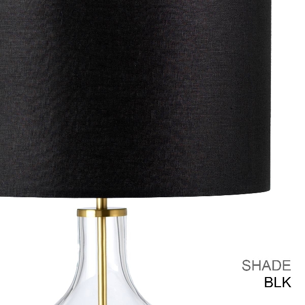 Orb 1 Light Table Lamp (komplett mit schwarzem Schirm) - Gealtertes Messing mit schwarzem Schirm der Firma Elstead