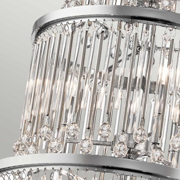 Piper 18 Licht Kronleuchter/Hängeleuchte - Poliertes Chrom der Firma Elstead