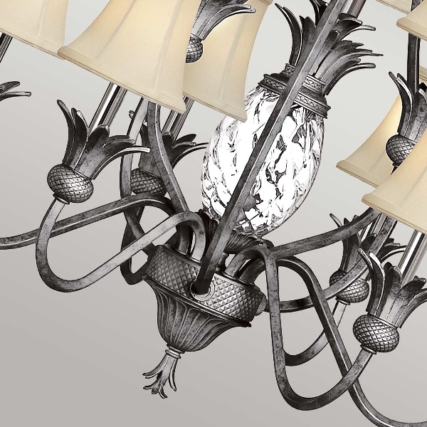 Plantation 10 Licht-Kronleuchter - poliertes antikes Nickel der Firma Elstead