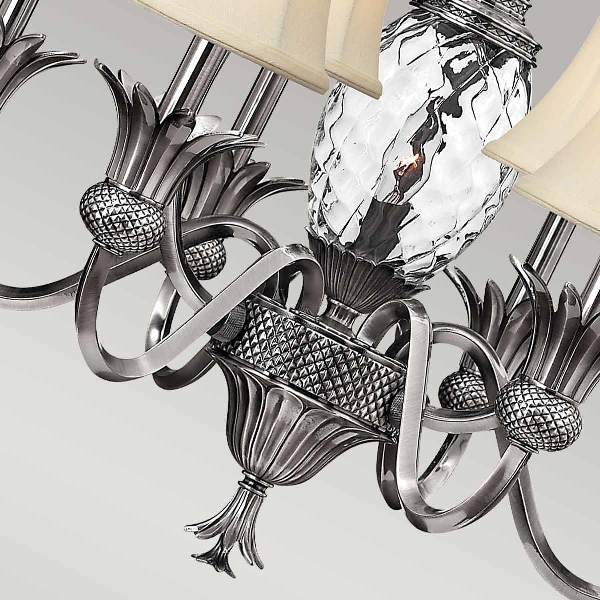 Plantation 7-Licht-Kronleuchter - poliertes antikes Nickel der Firma Elstead