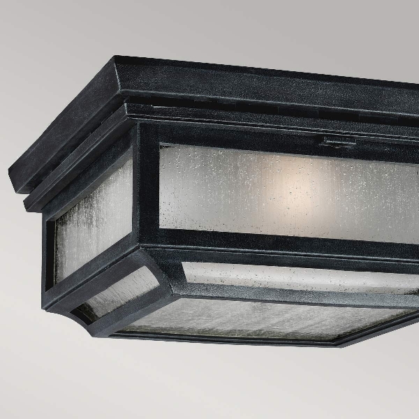 Shepherd 2 Light Flush - Dunkel verwittertes Zink der Firma Elstead