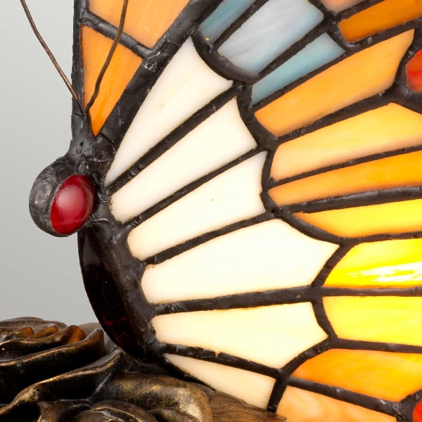 Tiffany Animal Lamps Orange Schmetterling Lampe - Architektonische Bronze der Firma Elstead