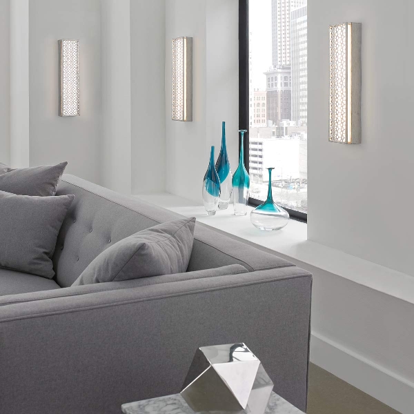 Kenney 4 Licht LED Wandleuchte - Sunrise Silber der Firma Elstead