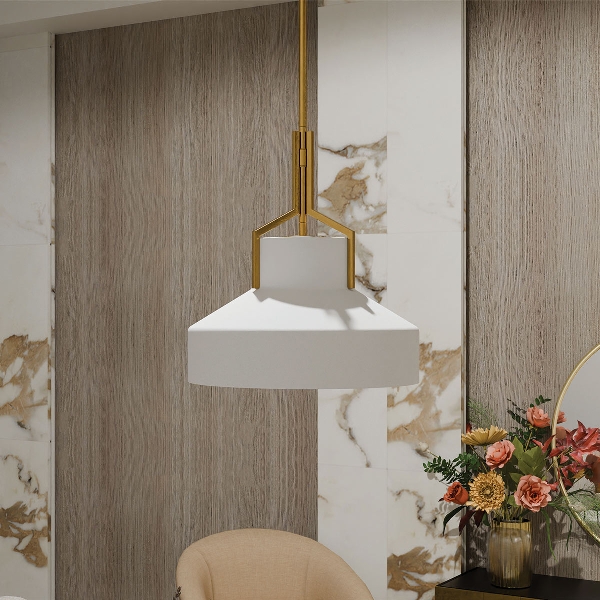 Quoizel Brecken 2 lt Pendelleuchte - Messing gealtert und Opalglas-Schirm der Firma Elstead