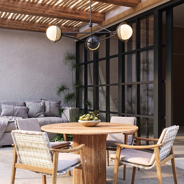 Alora Mood Perth 3 lt Kronleuchter - Mattschwarz der Firma Elstead