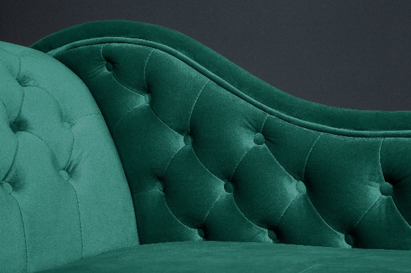Recamiere CHESTERFIELD 170cm Samt smaragdgrün im Barockstil der Firma Casa Élite