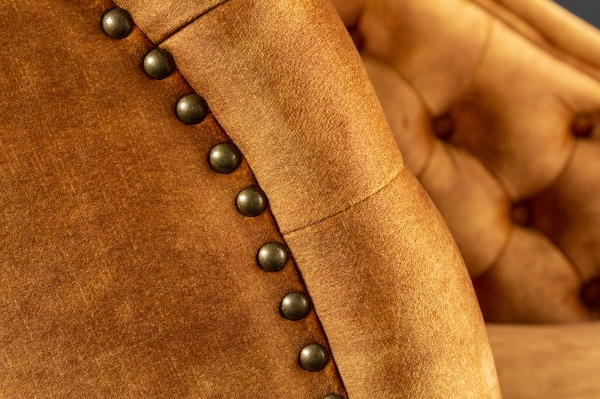 Recamiere CHESTERFIELD 170cm Samt senfgelb der Firma Casa Élite