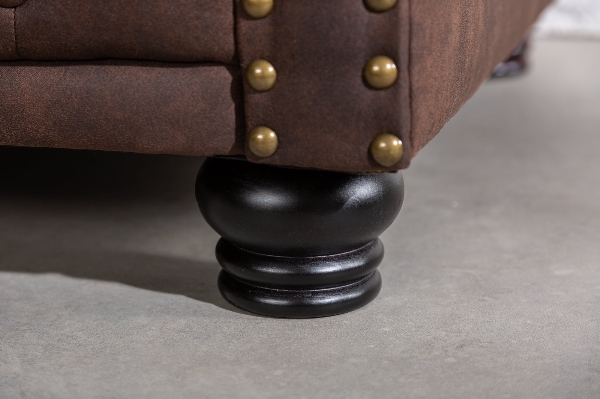 Sessel CHESTERFIELD Mikrofaser Vintage braun der Firma Casa Élite