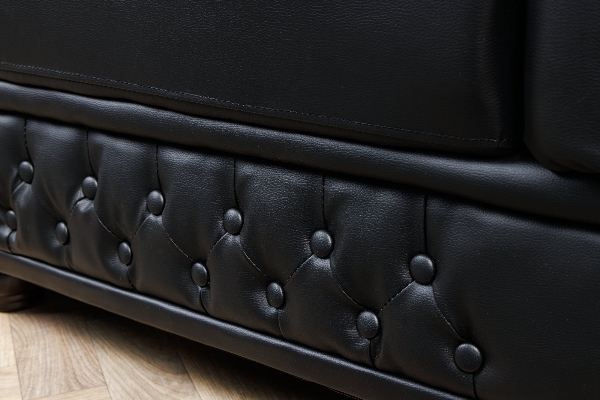 Sessel CHESTERFIELD Kunstleder Antiklook schwarz der Firma Casa Élite