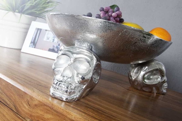 Obstschale SKULL 35cm Aluminium silber der Firma Casa Élite