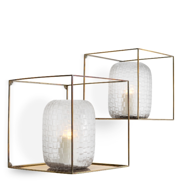 Wandregal Deco quadratisch Satz von 2 der Firma Eichholtz