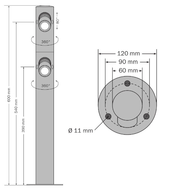 LED Pollerleuchte twist der Firma dot-spot