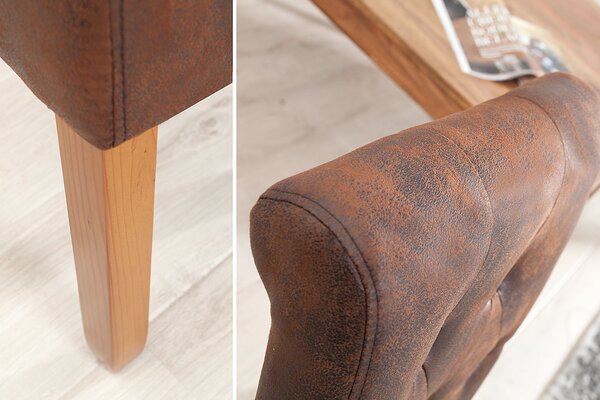 Stuhl CASA mit Nackenrolle Mikrofaser whisky braun der Firma Casa Élite