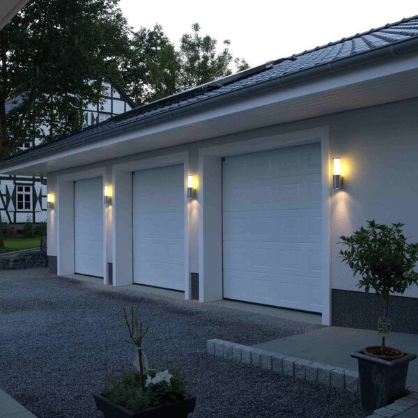 Wandleuchte Typ Nr. 0323 - mit zus. Unterlicht - Edelstahl, für 1 x Lampe max. 20 W, E27 mit zus. Unterlicht für 1 x PAR 16 GU10 der Firma Albert Leuchten