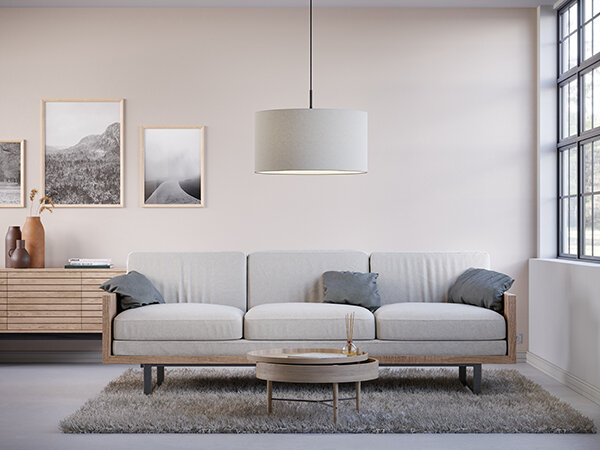 Soft pendant D570 white wool E27 der Firma Belid Leuchten