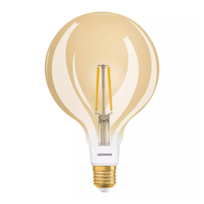 Glühlampen mit Fassung E27 von UNI-Elektro Ledvance Smart+ Zigbee E27 Globe Classic Fadenlampe Gold 6W 680lm - 825 Extra Warmweiß | Dimmbar - Ersatz für 50W 242892
